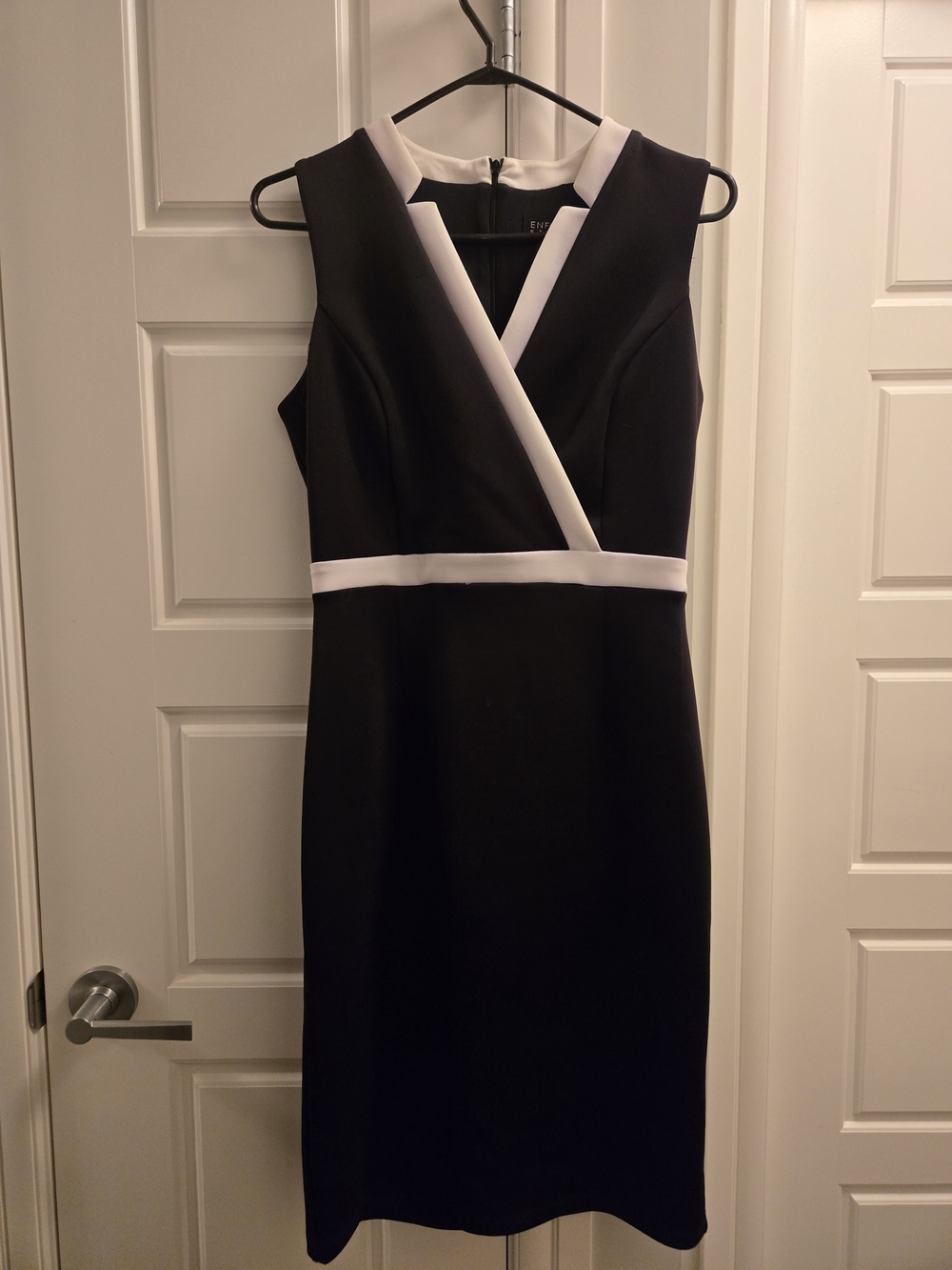 Enfocus Studio Black Dress with White Contrast Trim